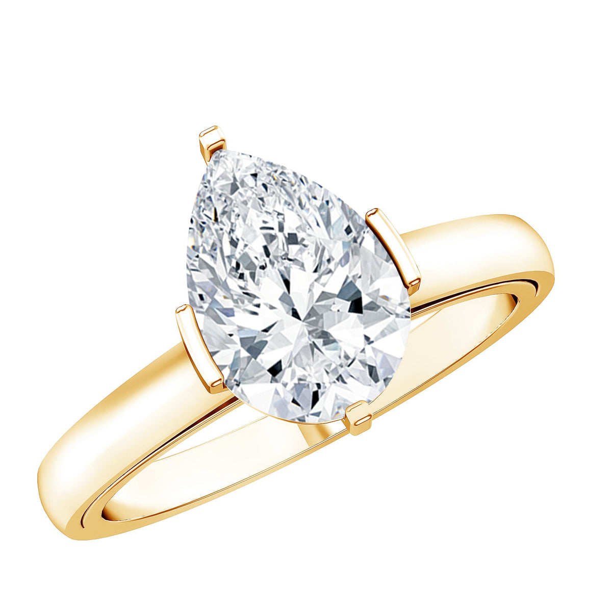 Teardrop Engagement Ring With Certified Moissanite