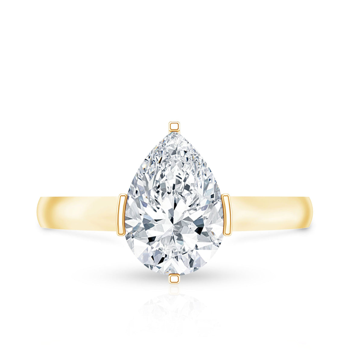Teardrop Engagement Ring With Certified Moissanite