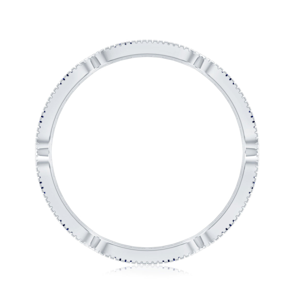 Certified Lab Grown Blue Sapphire Diamond Eternity Ring for Anniversary