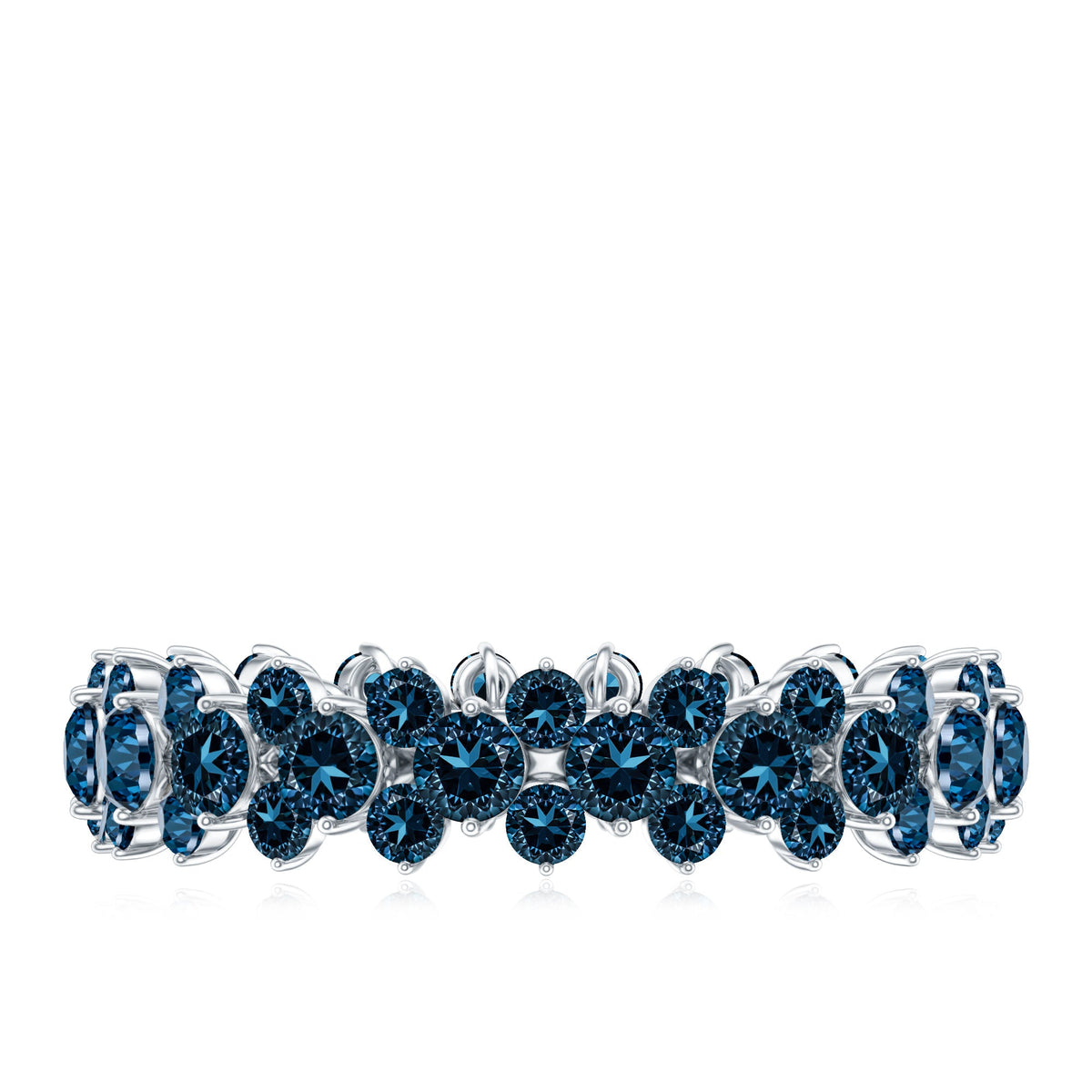 London Blue Topaz Cluster Eternity Band Ring