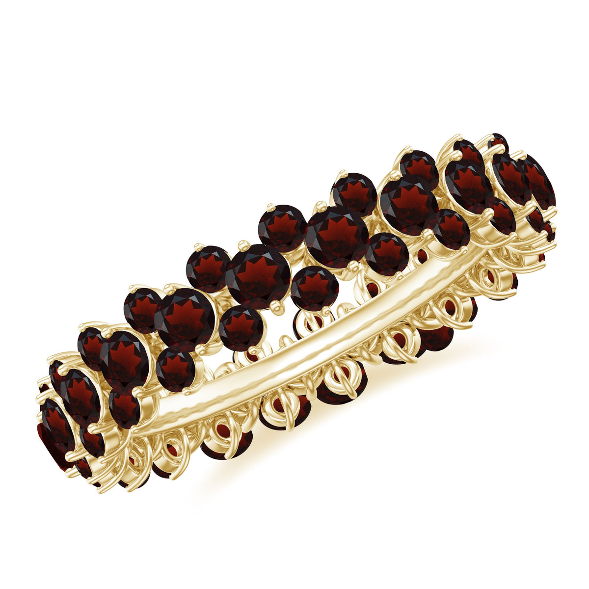Certified Natural Garnet Eternity Band Ring