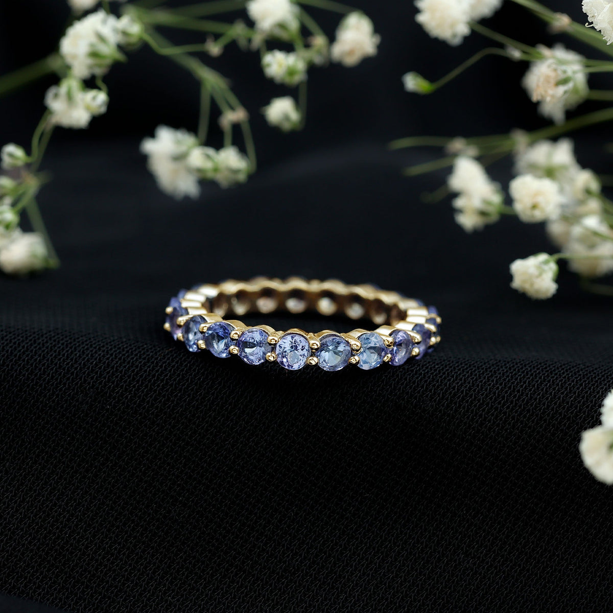 Real Tanzanite Full Eternity Ring for Women