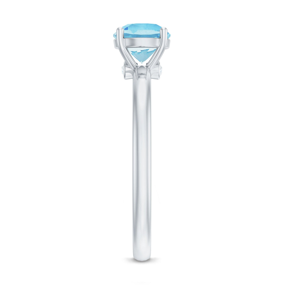 Natural Aquamarine Promise Ring with Surprise Diamond