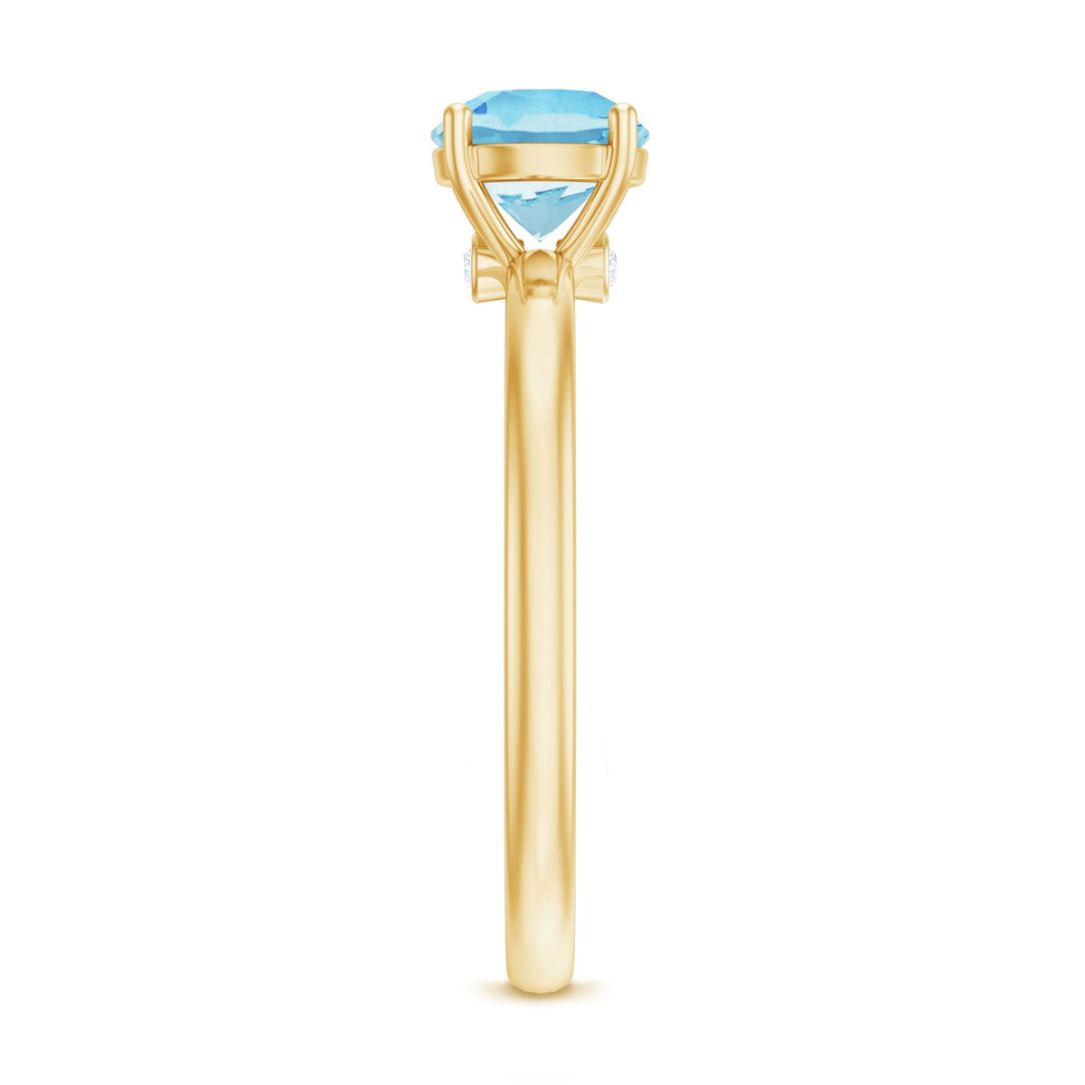 Natural Aquamarine Promise Ring with Surprise Diamond