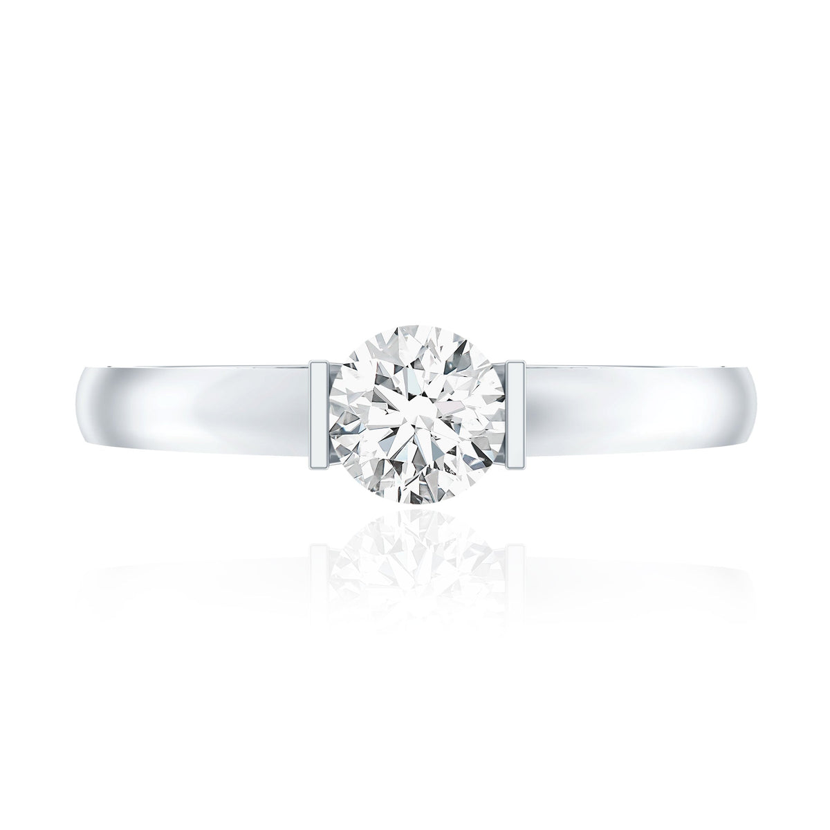 Bar Set Moissanite Solitaire Promise Ring