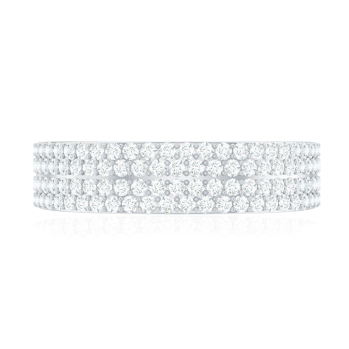 Thick Moissanite Half Eternity Wedding Band