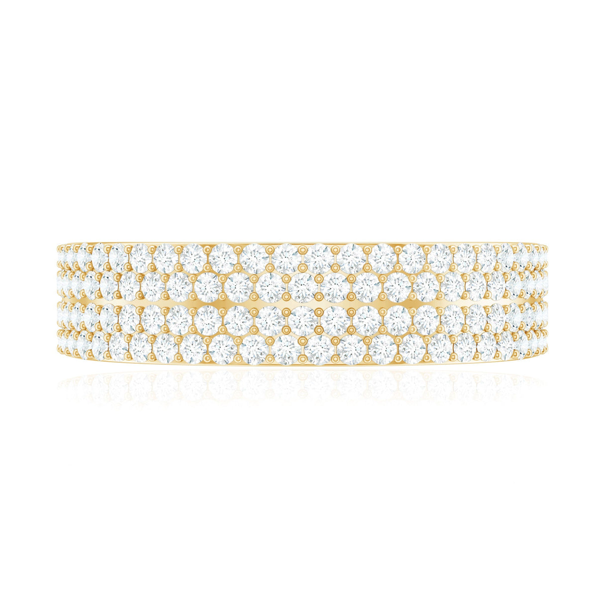 Thick Moissanite Half Eternity Wedding Band