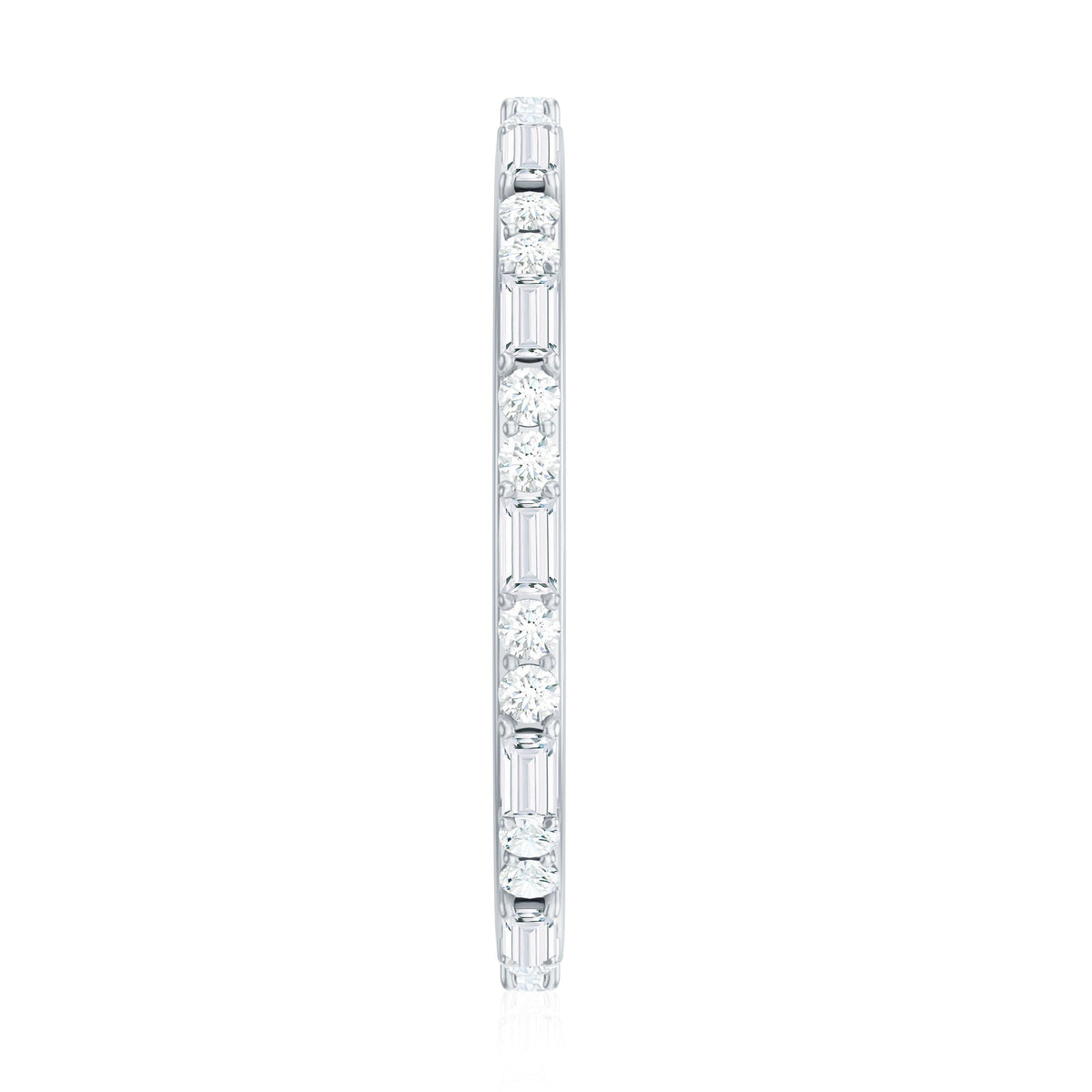 Real Baguette and Round Diamond Full Eternity Ring