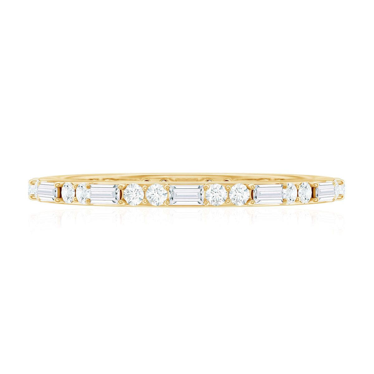 Real Baguette and Round Diamond Full Eternity Ring