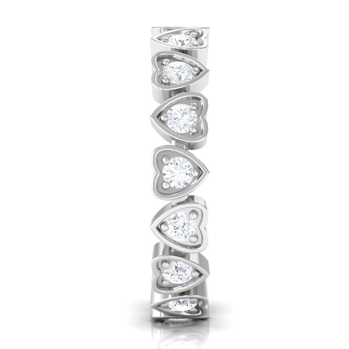 Certified Diamond Heart Eternity Band Ring