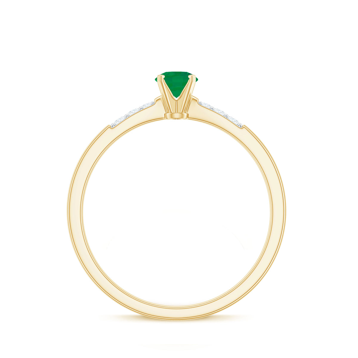 Natural Half Carat Emerald Promise Ring with Diamond