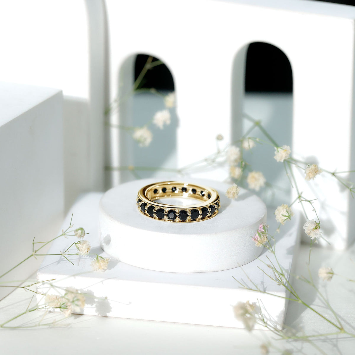 Certified Lab Grown Black Diamond Full Eternity Band Ring for Women