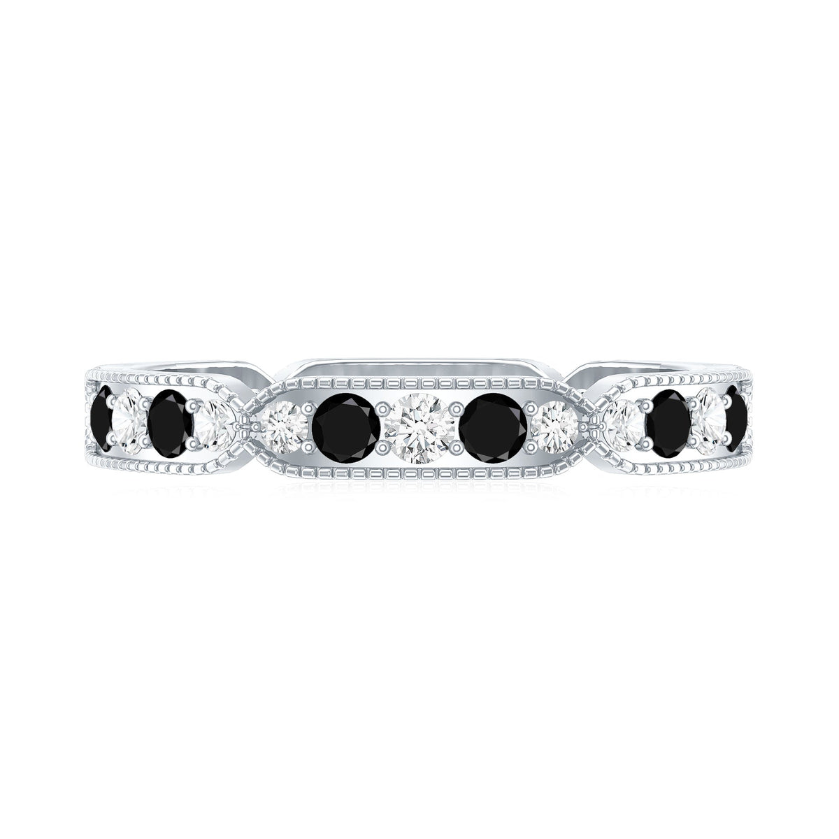 Classic Black Onyx and Diamond Eternity Band Ring
