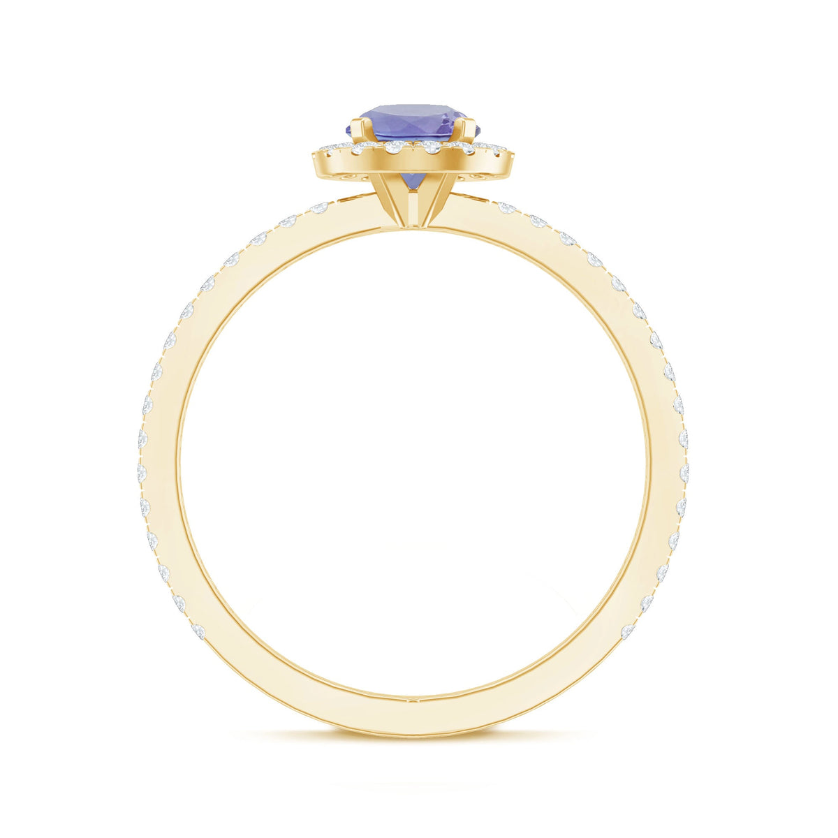 Womens Tanzanite Halo Ring with Diamond