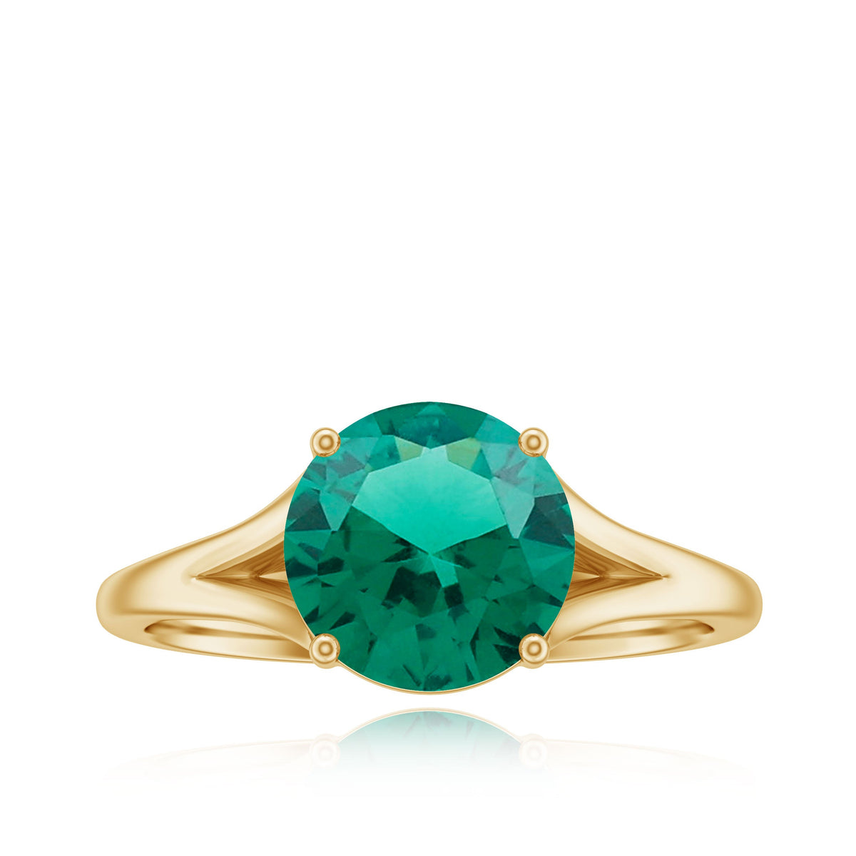 Certified 2 Carat Lab Grown Emerald Engagement Ring with Diamond