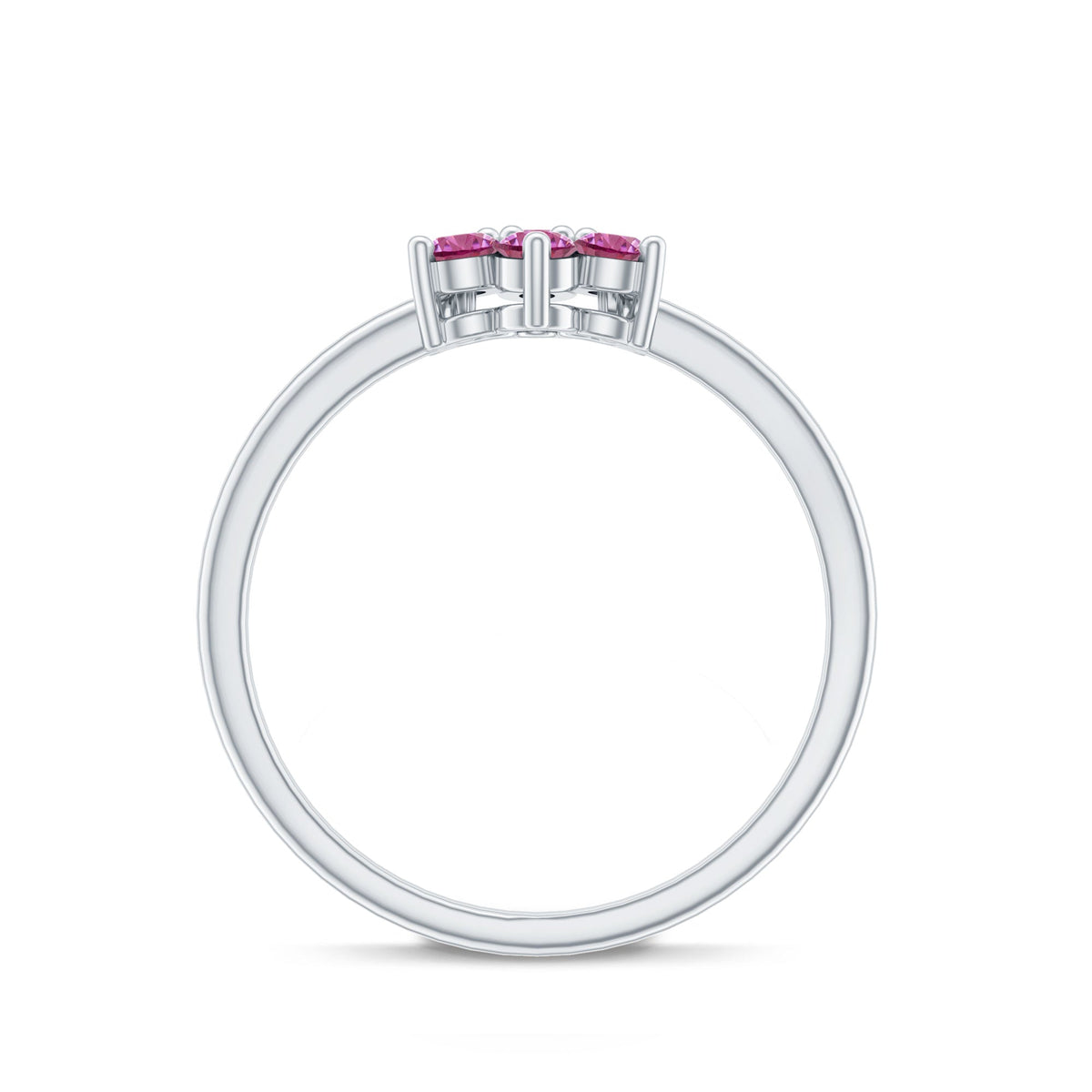 Real Pink Tourmaline Flower Cluster Ring