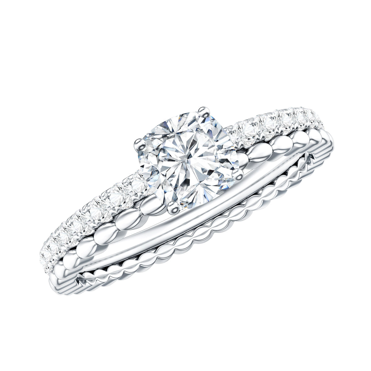 1.7 Carat Certified Cushion Cut Moissanite Solitaire Engagement Ring