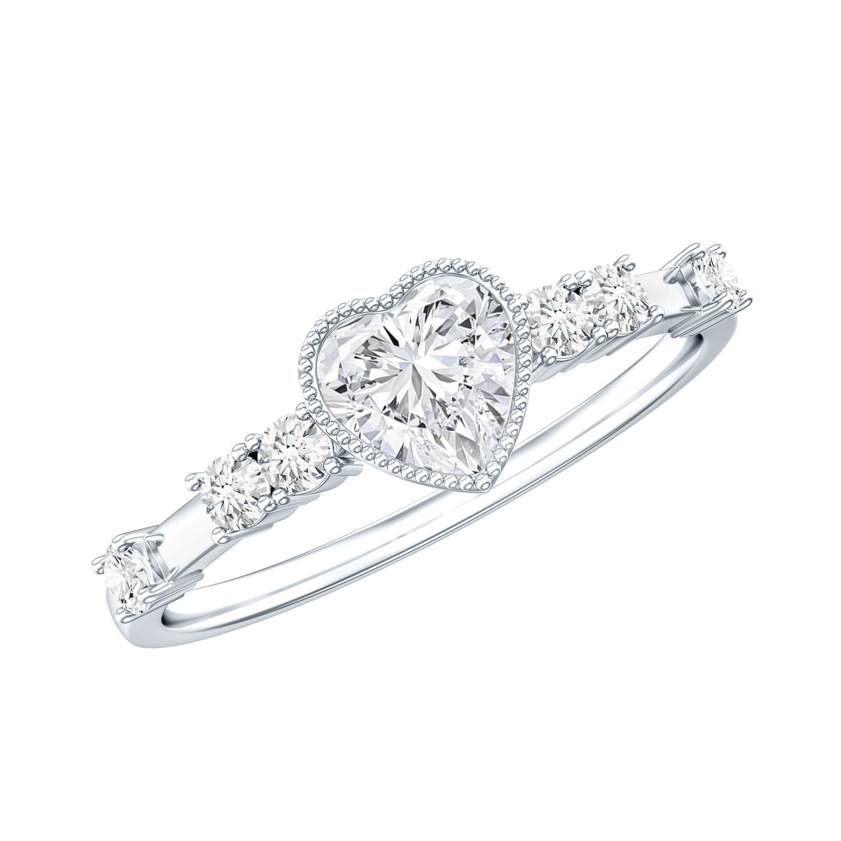 Heart Shaped Moissanite Pre Engagement Ring