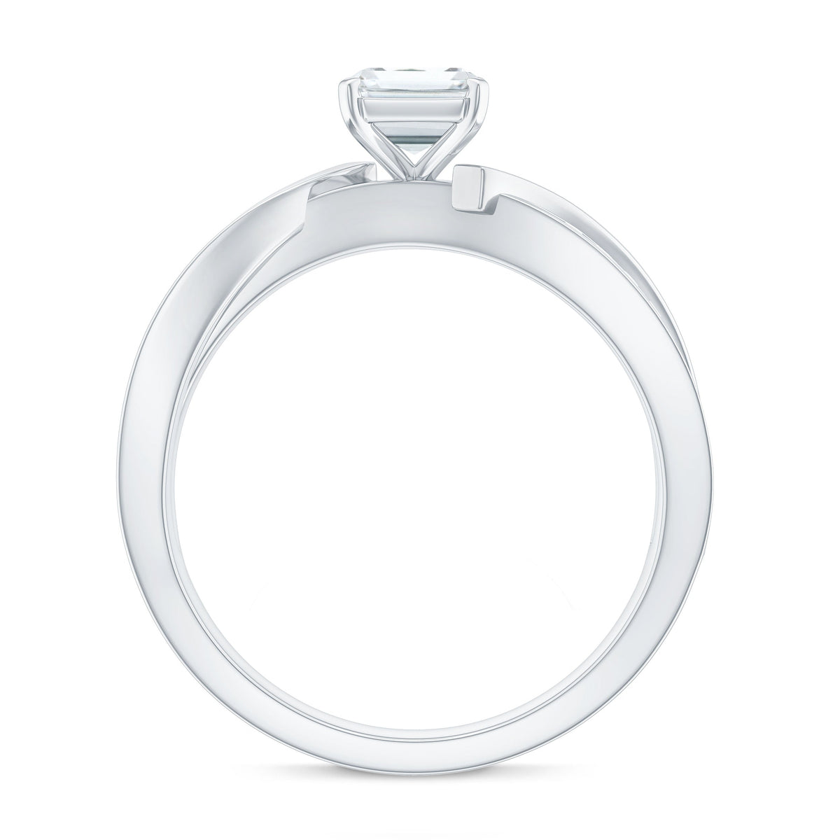1.8 Carat Emerald Cut Moissanite Infinity Engagement Ring