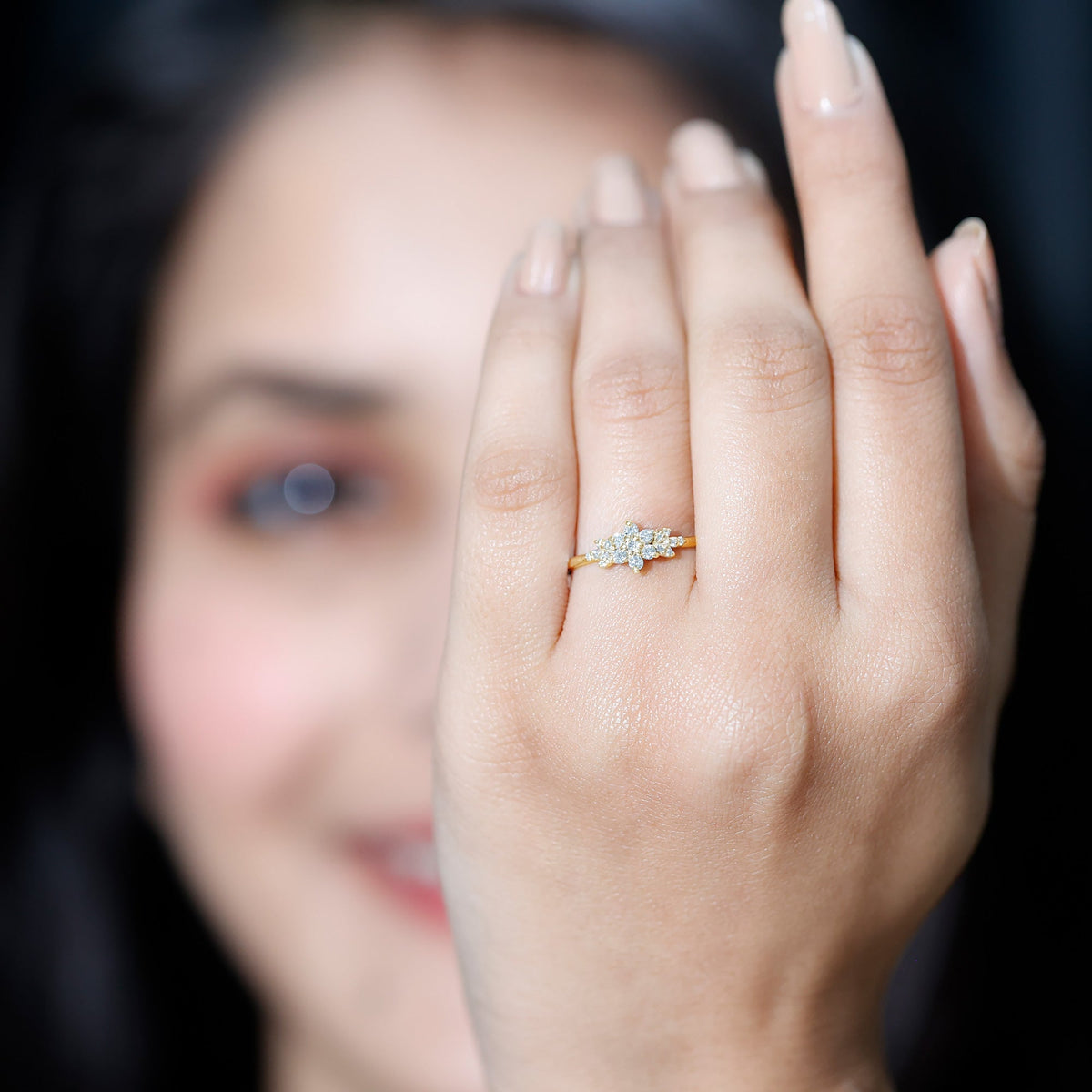 Certified Diamond Flower Promise Ring