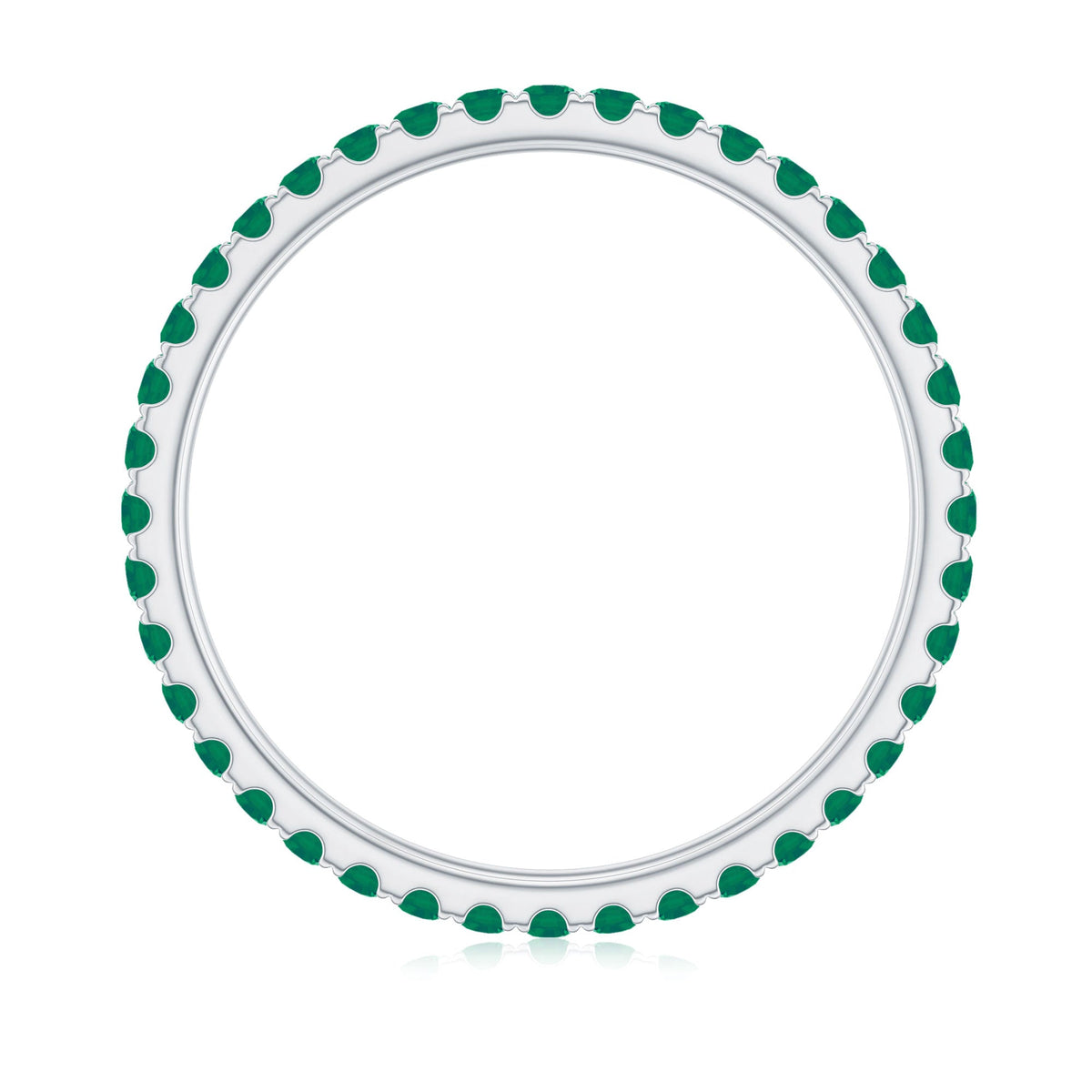 Natural Emerald Eternity Stackable Ring for Women