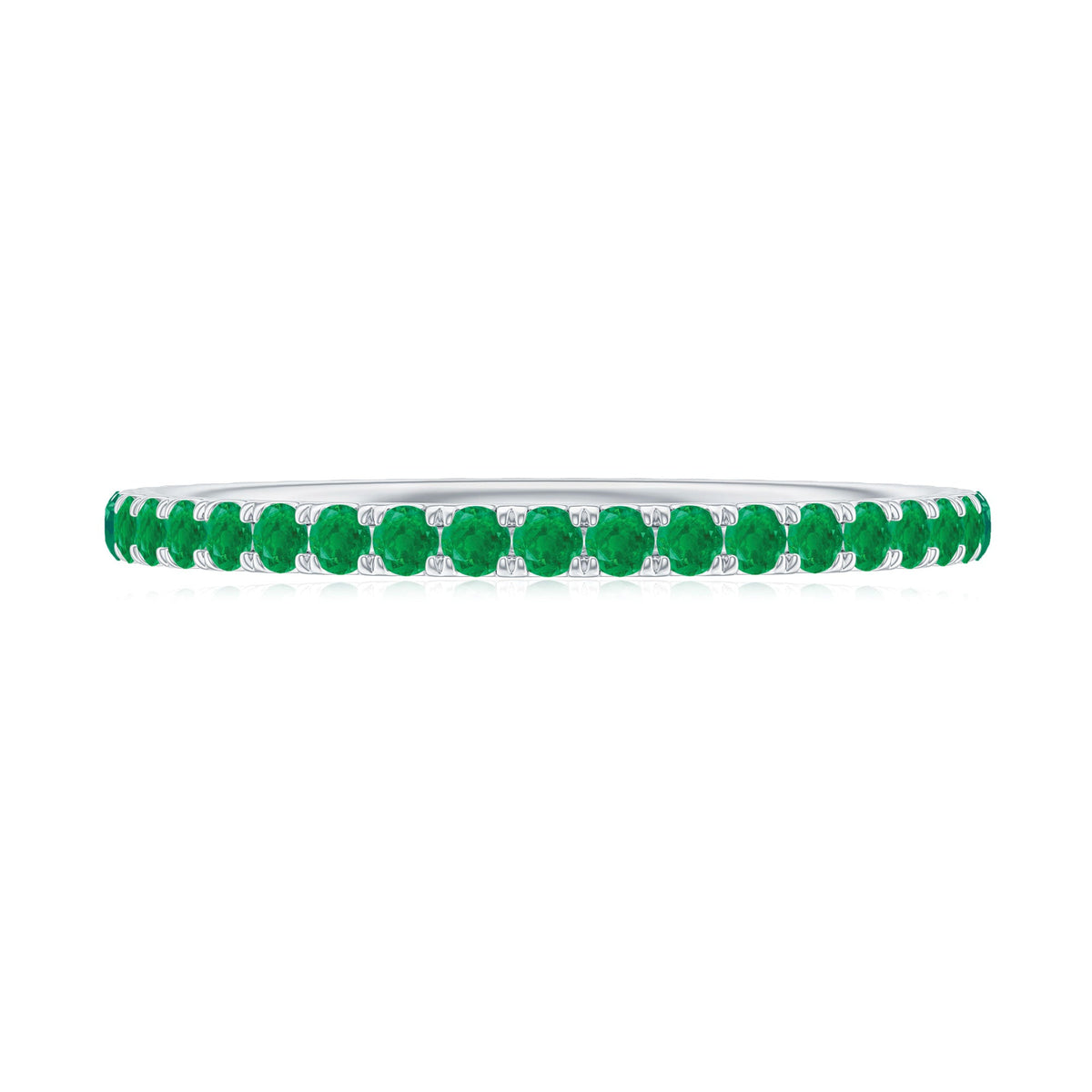 Natural Emerald Eternity Stackable Ring for Women