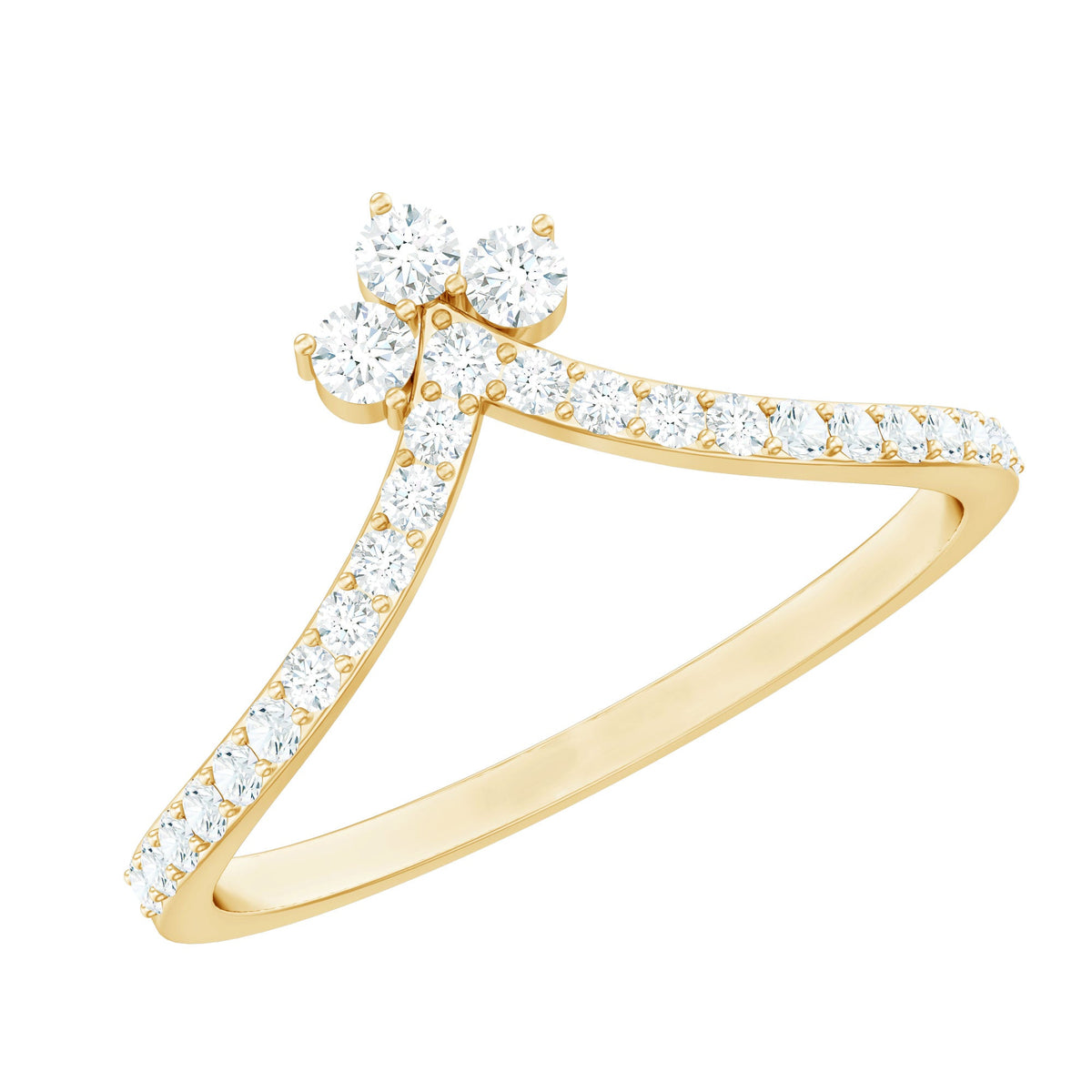 Certified Moissanite Chevron Wedding Ring Enhancer for Women