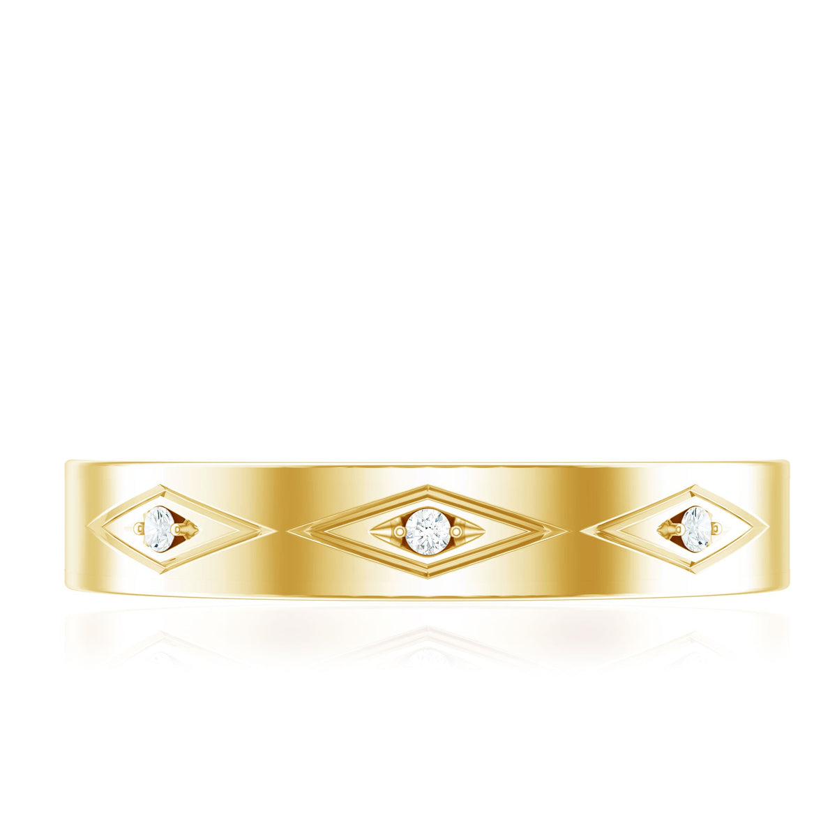 Certified Three Diamond Wedding Band Ring