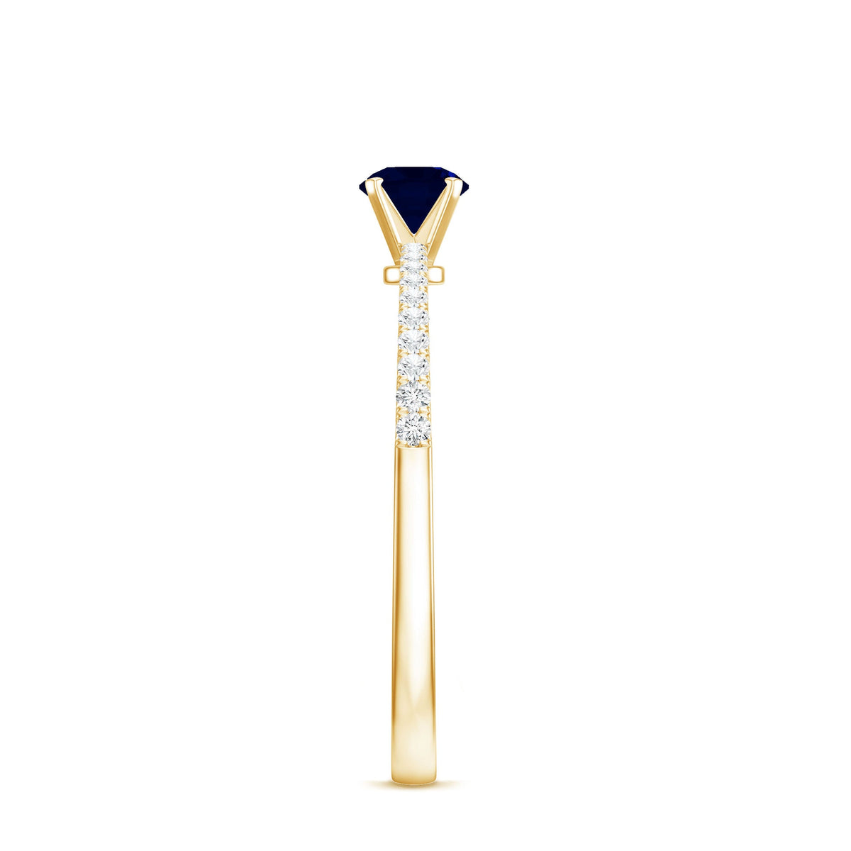 Real 0.9 Carat Blue Sapphire Promise Ring with Diamonds