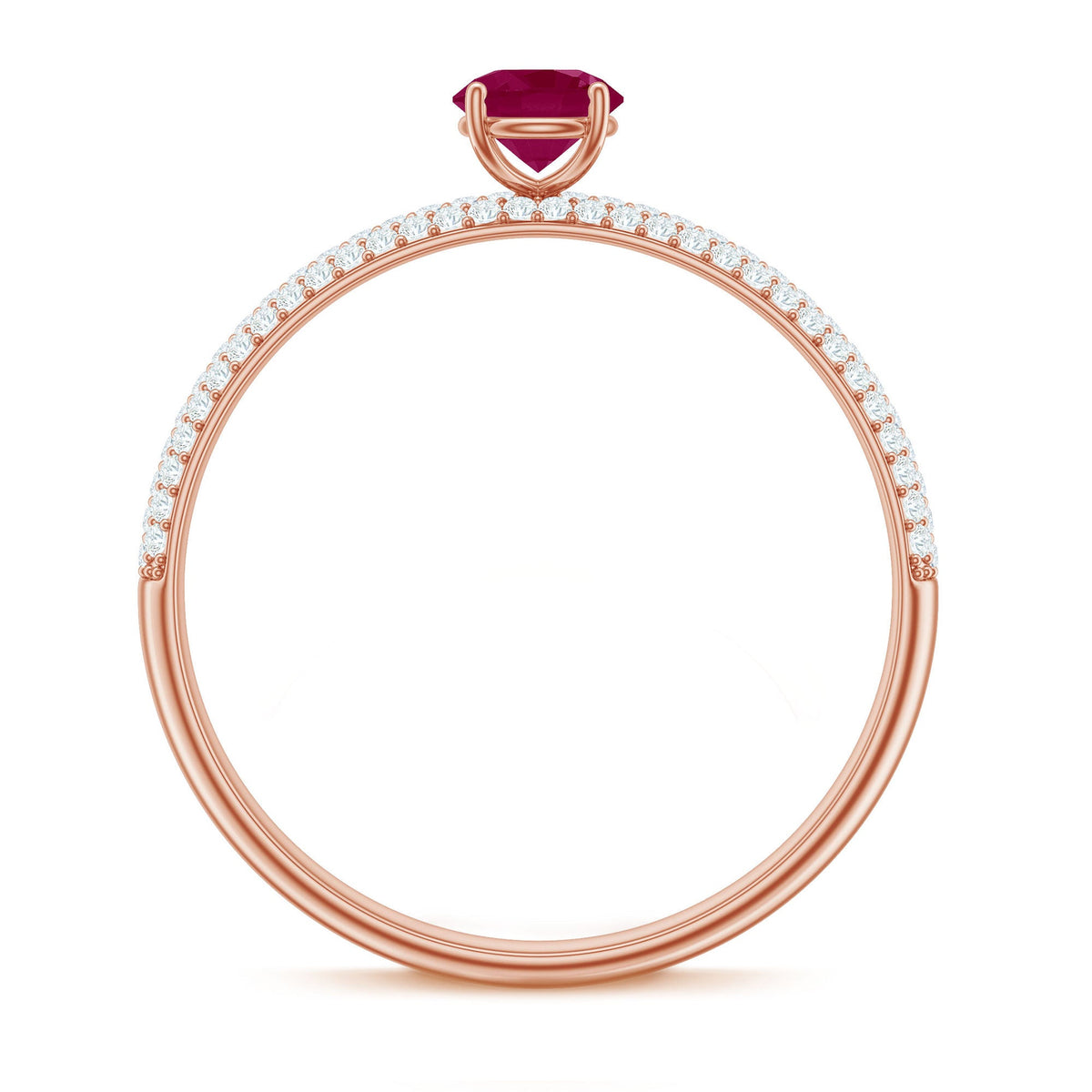 Natural Ruby Diamond Engagement Ring for Women