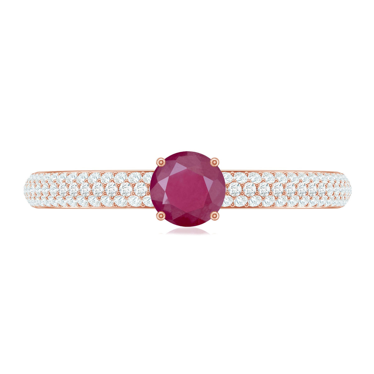 Natural Ruby Diamond Engagement Ring for Women