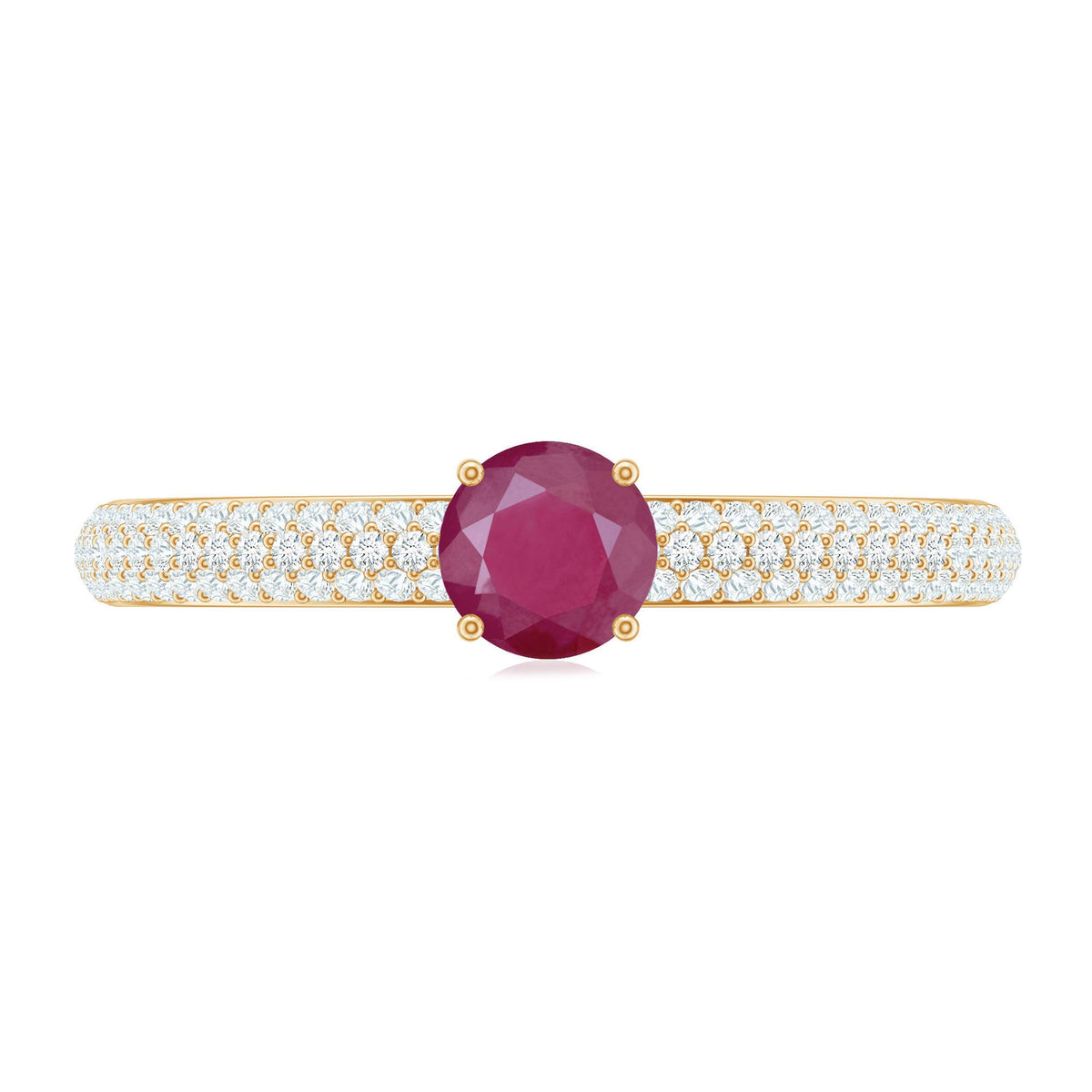Natural Ruby Diamond Engagement Ring for Women