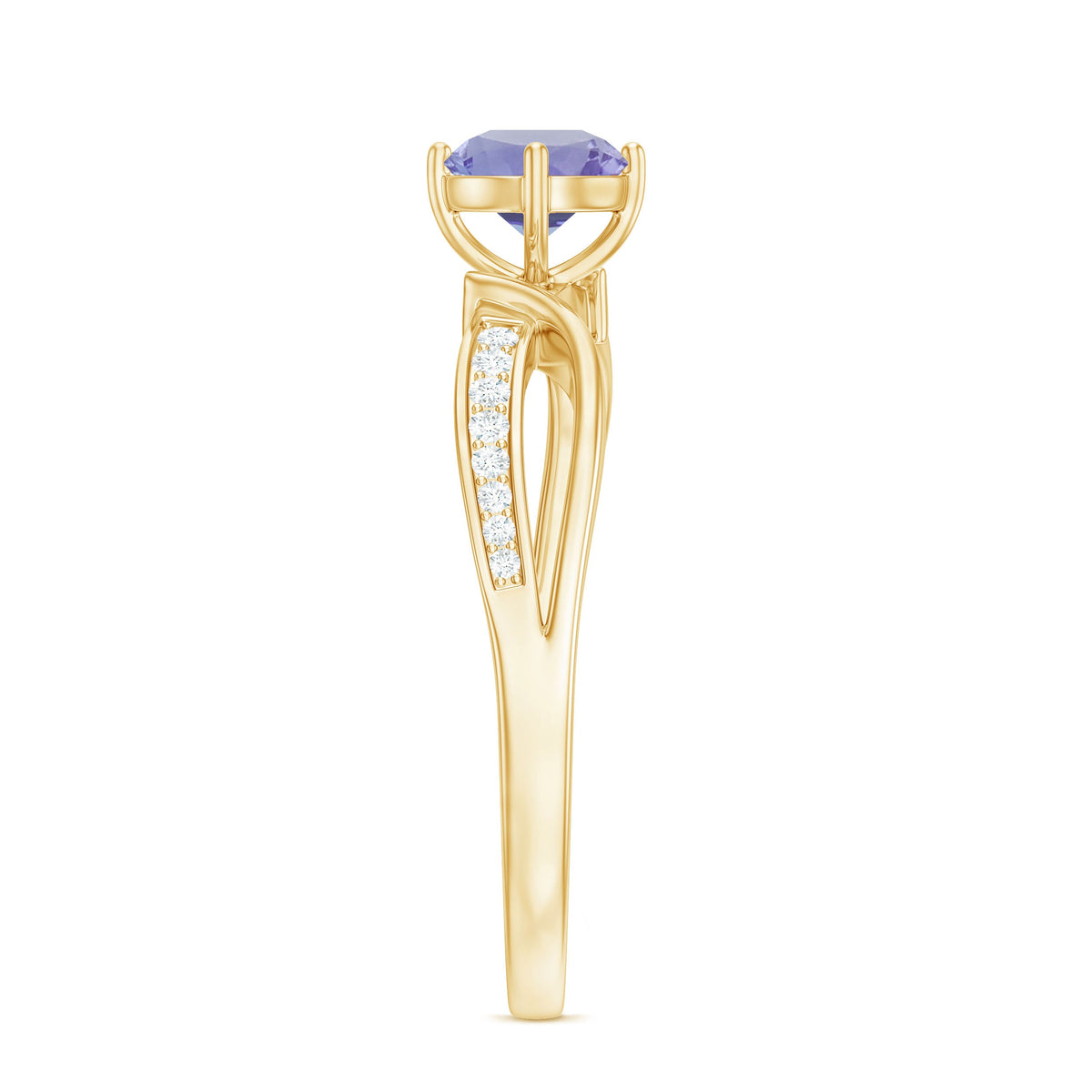Certified Real Tanzanite Diamond Promise Ring for Proposal