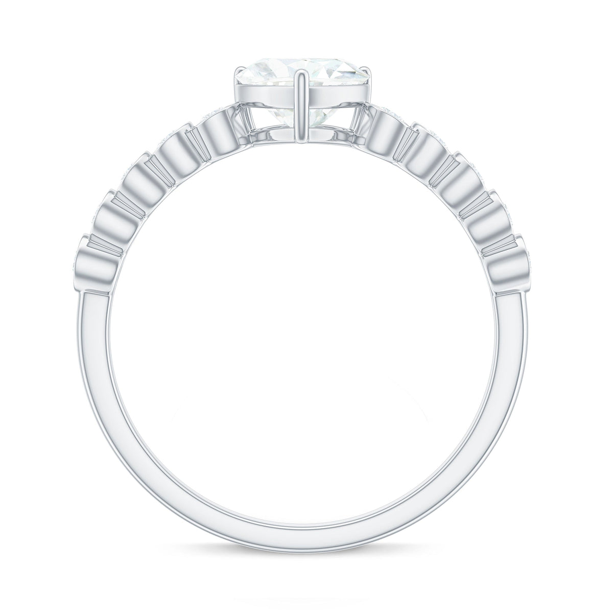 1.5 Carat Heart Shape Certified Moissanite Solitaire Engagement Ring