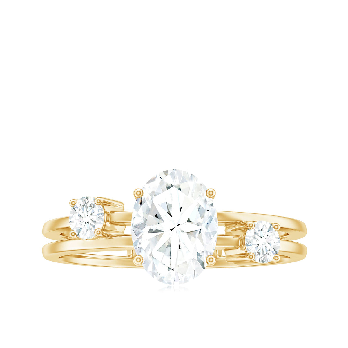 1.2 Carat Oval Cut Certified Moissanite Solitaire Engagement Ring