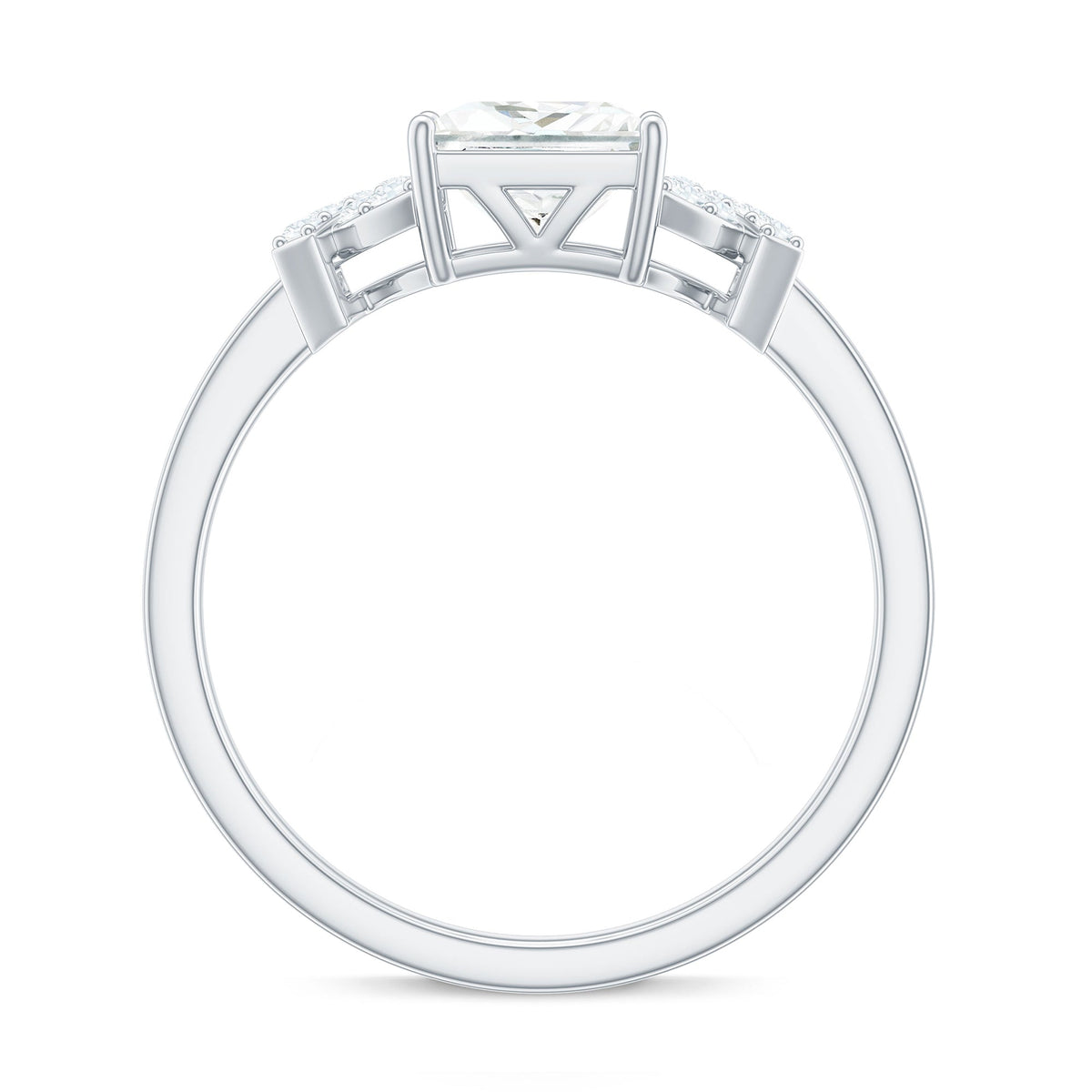1.2 Carat Princess Cut Moissanite Solitaire Engagement Ring