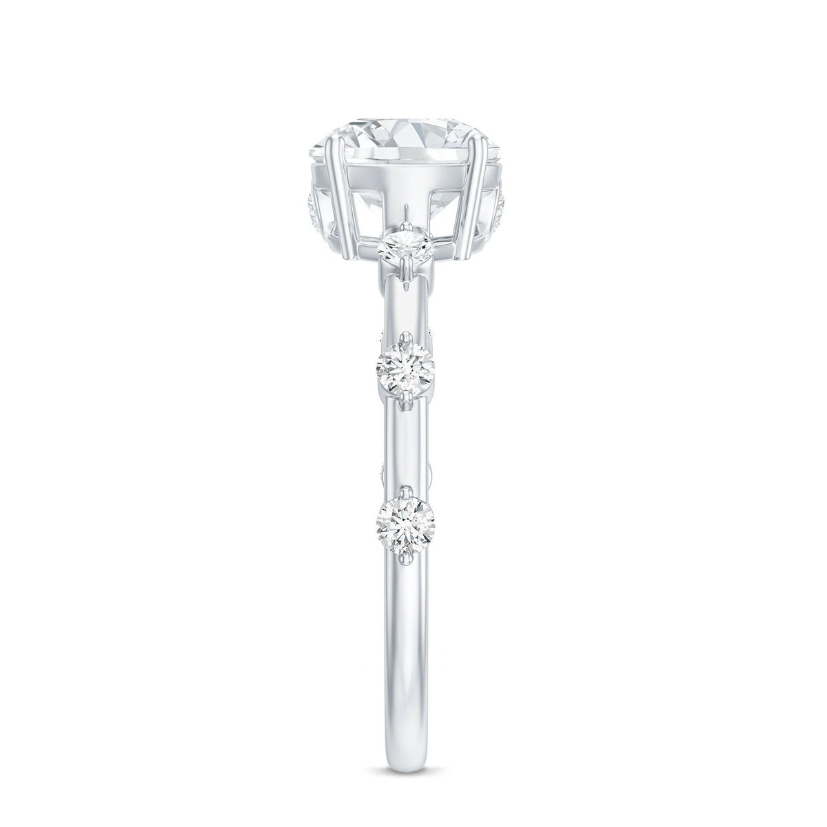 Certified Round Shape Moissanite Solitaire Engagement Ring