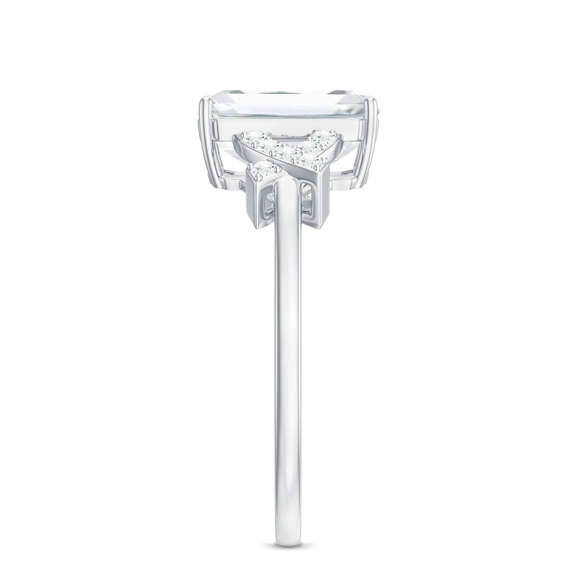 2.8 Carat Emerald Cut Certified Moissanite Solitaire Engagement Ring