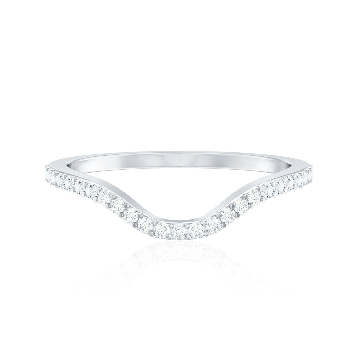 Natural Diamond Curved Enhancer Ring with Certificate