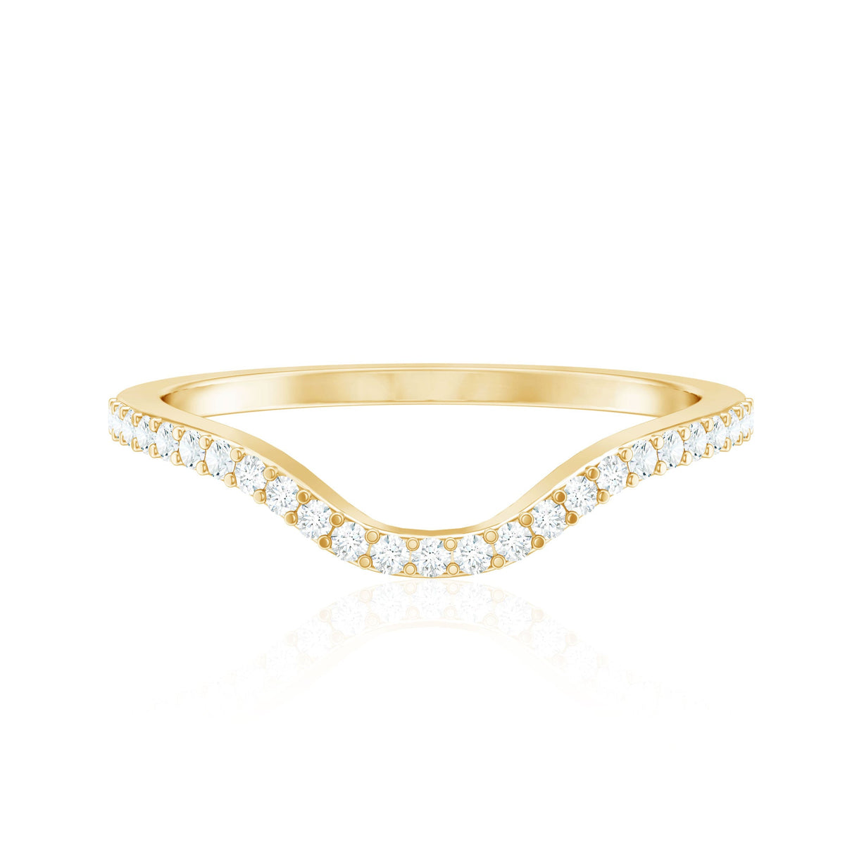 Natural Diamond Curved Enhancer Ring with Certificate