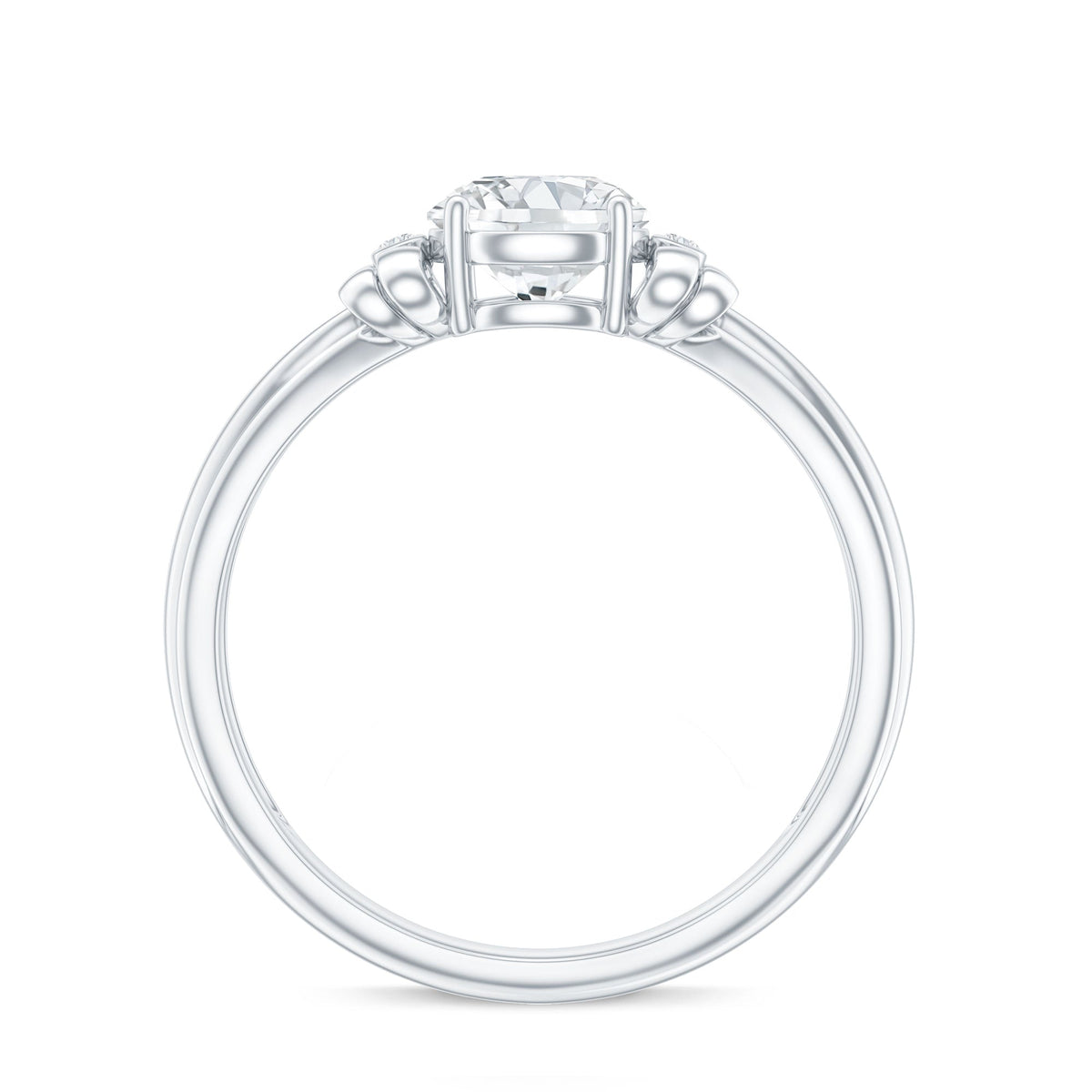 Certified Moissanite Engagement Ring with Bow Ribbon