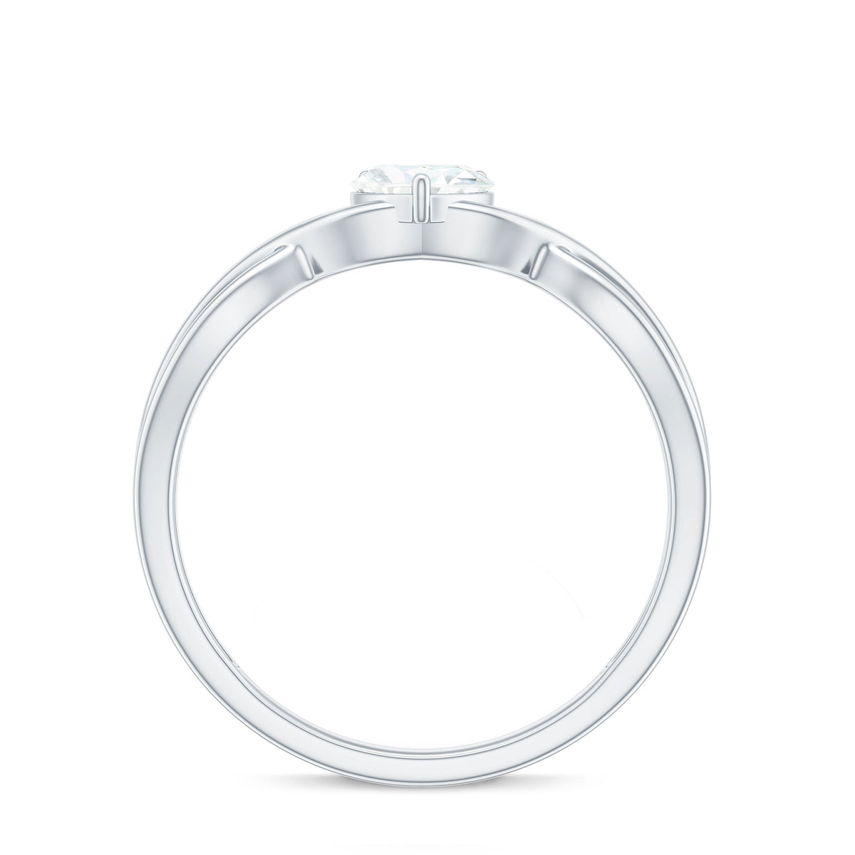 Heart Shape Moissanite Promise Ring with Crossover Band