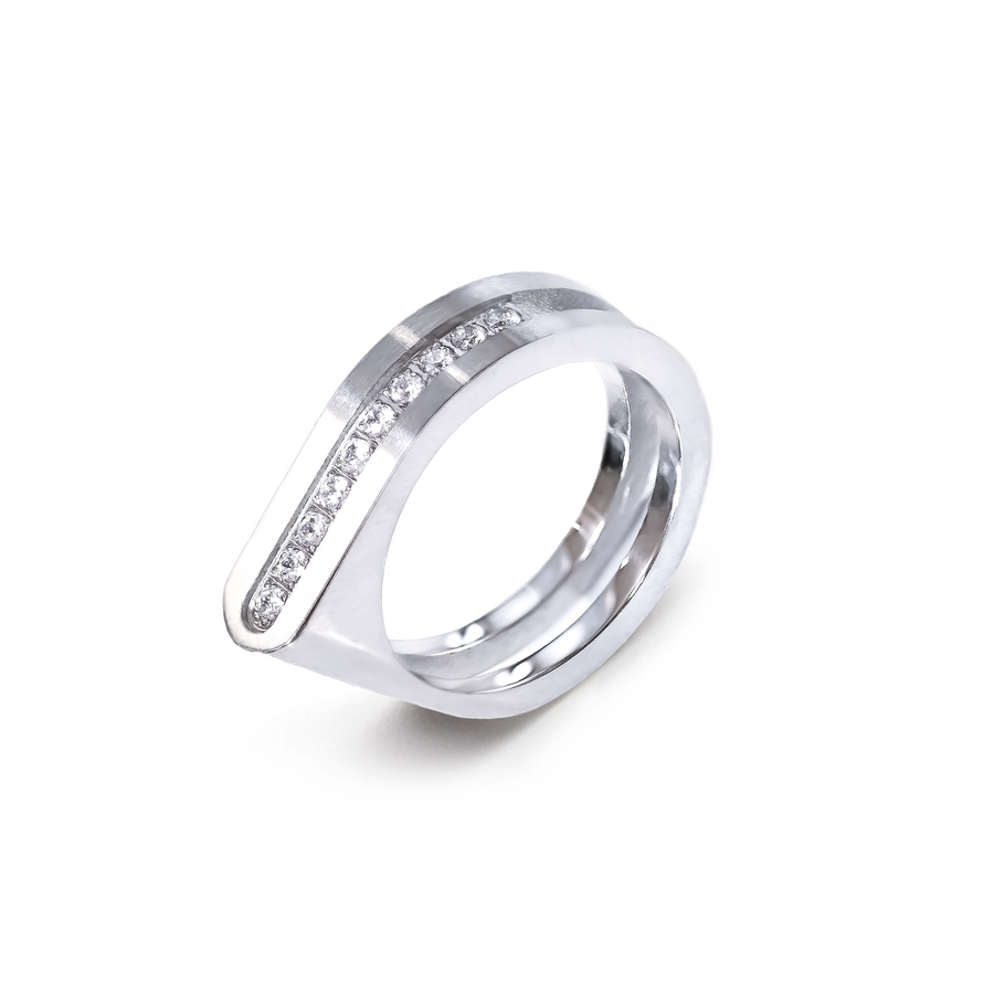 RG098W B.Tiff Pavé Carrée Ring