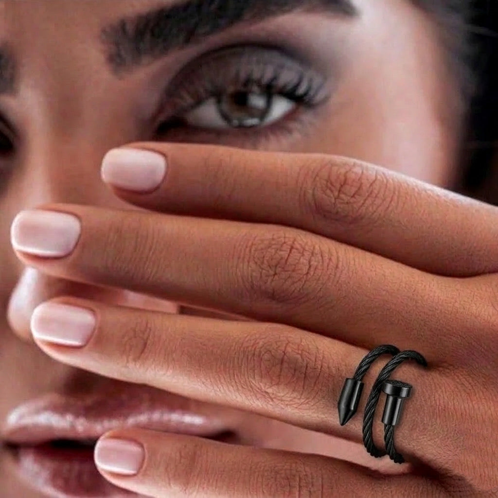 RG116B B.Tiff Black Pointe Cable Adjustable Ring