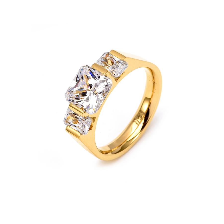 RG206G B.Tiff Tension Gold 2 ct Cushion Cut with Emeralds Engagement Ring