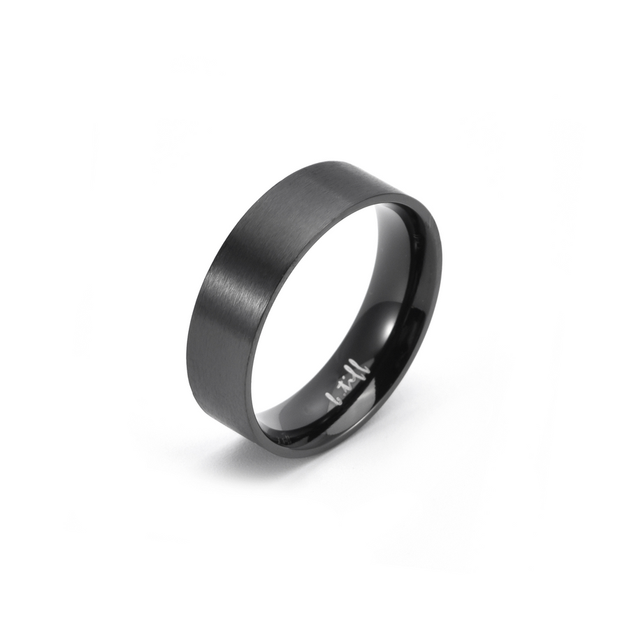 RG600B B.Tiff Black Simplicity 6mm Stacking Plain Ring