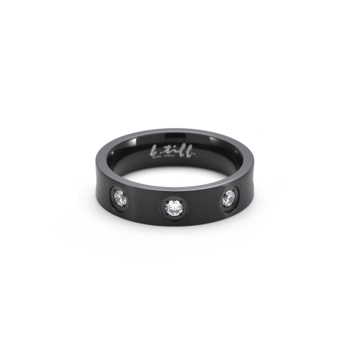 RG808B B.Tiff Matte Black 8-Stone Pave Ring