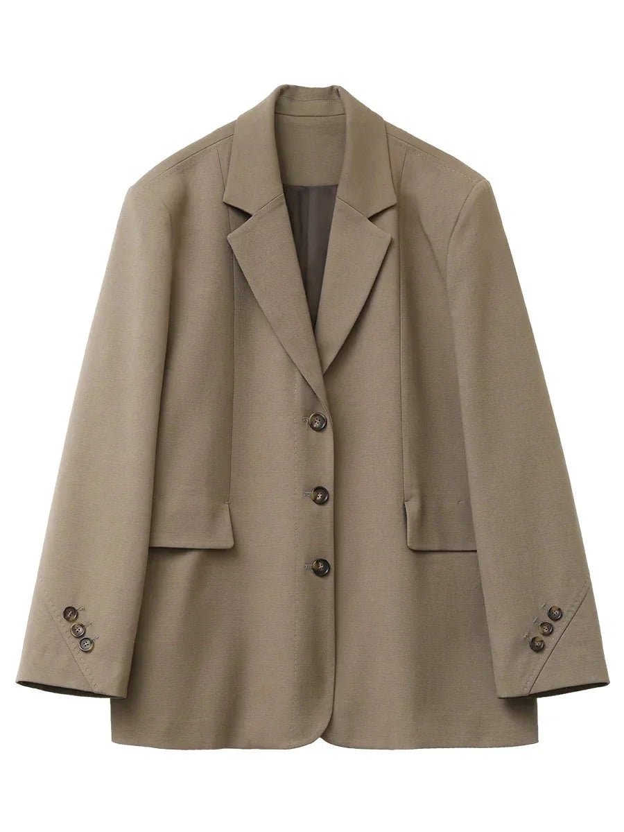 Casual Loose Blazer Single-Breasted Office Coat