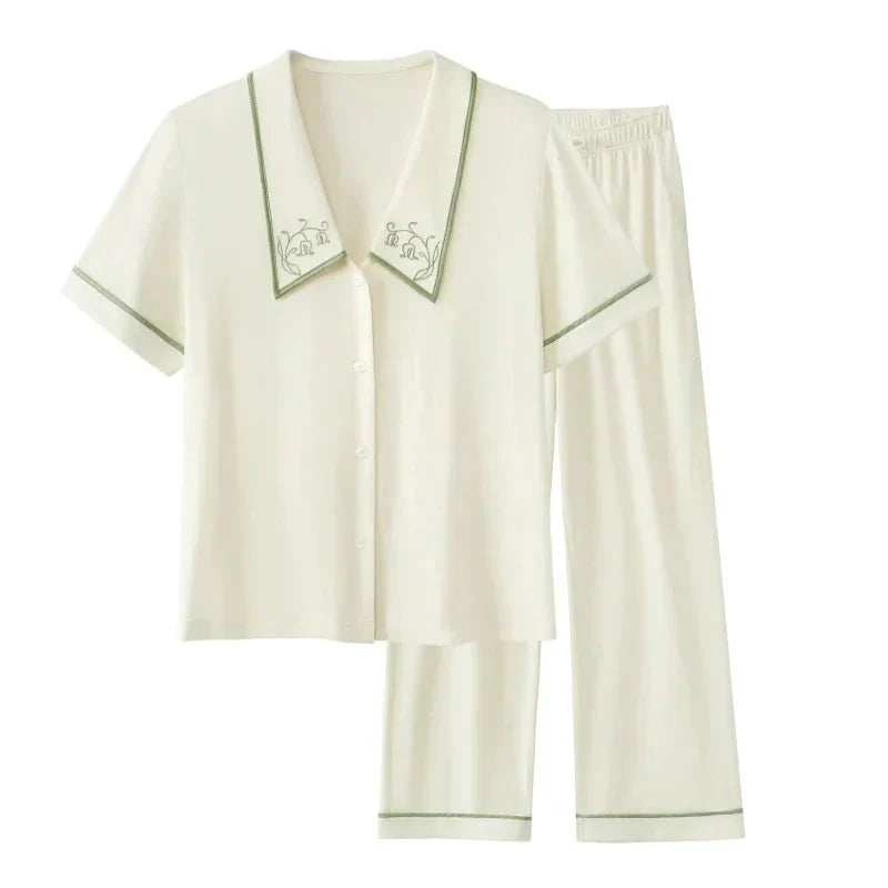 Womens Pajamas Short Sleeve Set