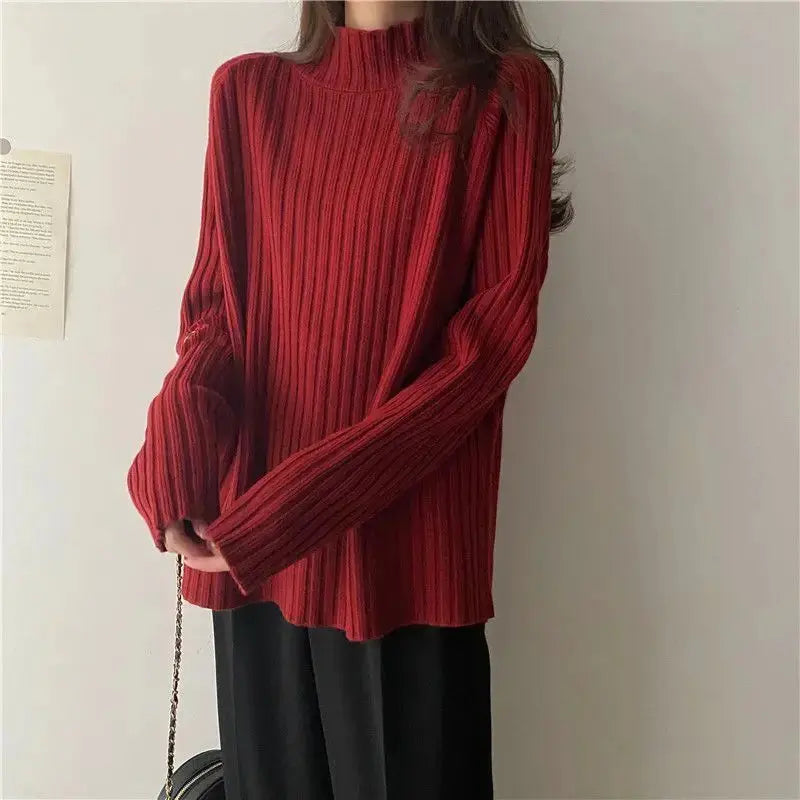 Loose-Fit Turtleneck Sweater for Winter